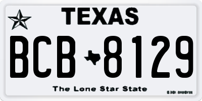 TX license plate BCB8129