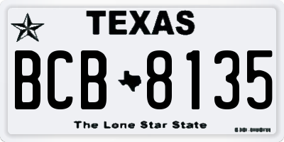 TX license plate BCB8135