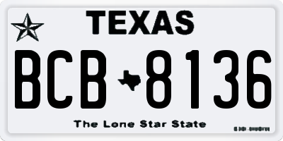 TX license plate BCB8136