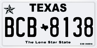 TX license plate BCB8138