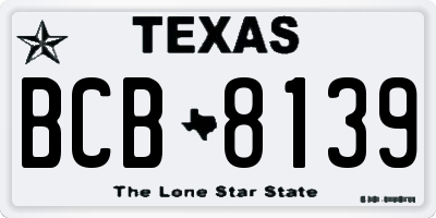TX license plate BCB8139