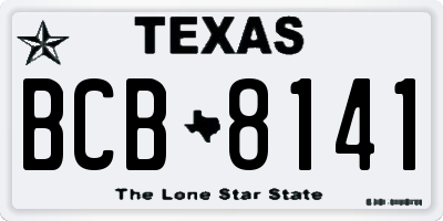 TX license plate BCB8141