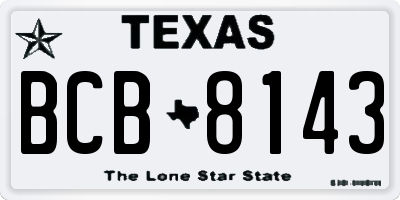 TX license plate BCB8143