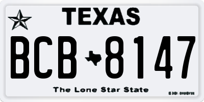 TX license plate BCB8147