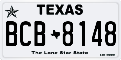 TX license plate BCB8148