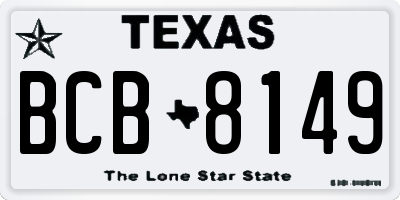 TX license plate BCB8149