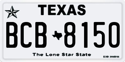 TX license plate BCB8150