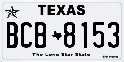 TX license plate BCB8153
