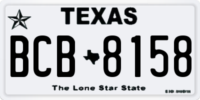 TX license plate BCB8158