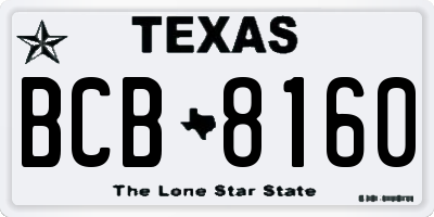 TX license plate BCB8160