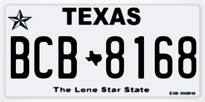 TX license plate BCB8168