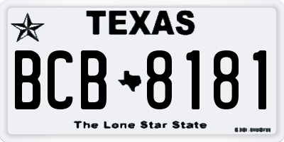 TX license plate BCB8181