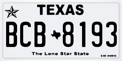 TX license plate BCB8193