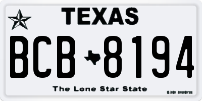 TX license plate BCB8194