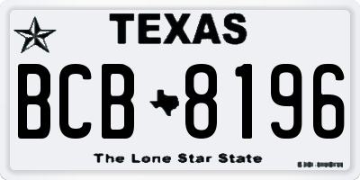 TX license plate BCB8196