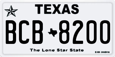 TX license plate BCB8200