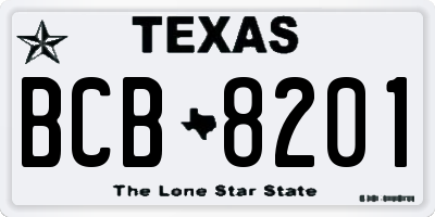 TX license plate BCB8201