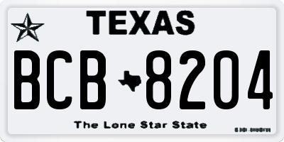 TX license plate BCB8204