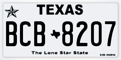 TX license plate BCB8207
