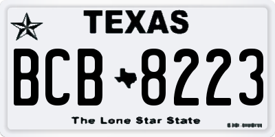 TX license plate BCB8223