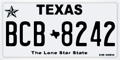 TX license plate BCB8242
