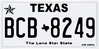 TX license plate BCB8249