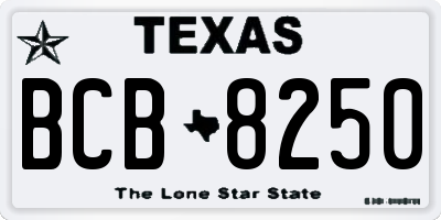 TX license plate BCB8250