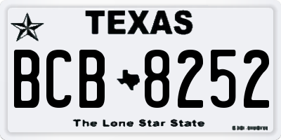 TX license plate BCB8252