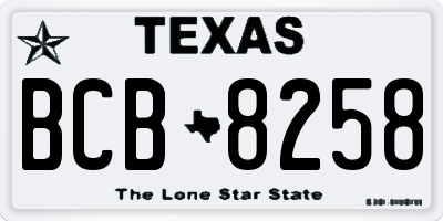 TX license plate BCB8258