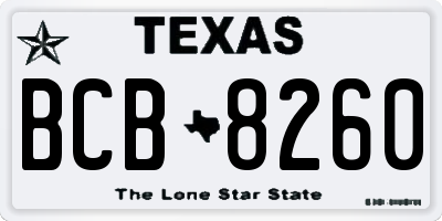 TX license plate BCB8260
