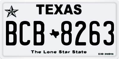 TX license plate BCB8263