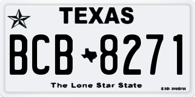 TX license plate BCB8271