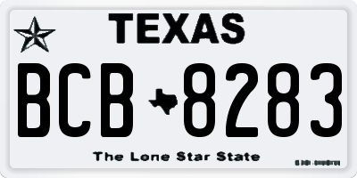 TX license plate BCB8283