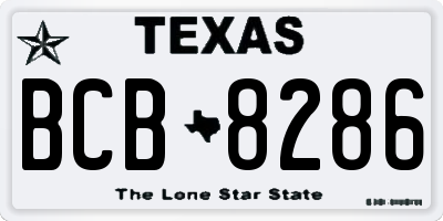 TX license plate BCB8286