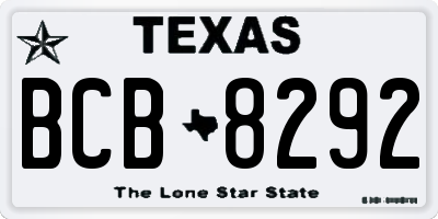 TX license plate BCB8292