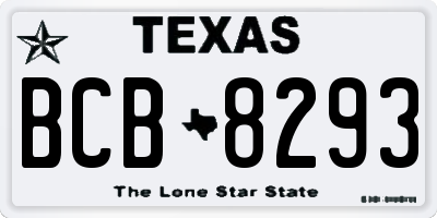 TX license plate BCB8293