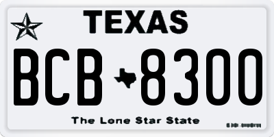 TX license plate BCB8300