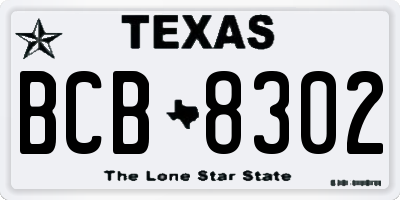 TX license plate BCB8302