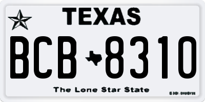 TX license plate BCB8310