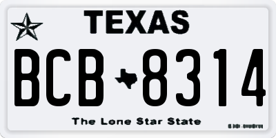 TX license plate BCB8314