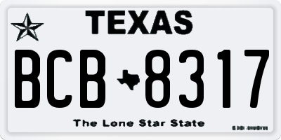 TX license plate BCB8317