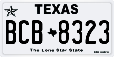 TX license plate BCB8323