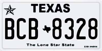 TX license plate BCB8328