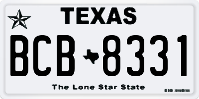 TX license plate BCB8331