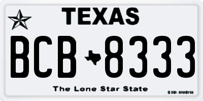 TX license plate BCB8333