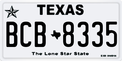 TX license plate BCB8335
