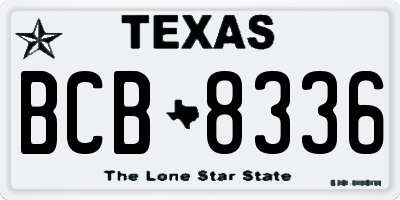 TX license plate BCB8336