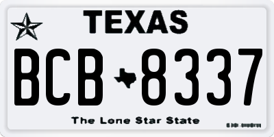 TX license plate BCB8337