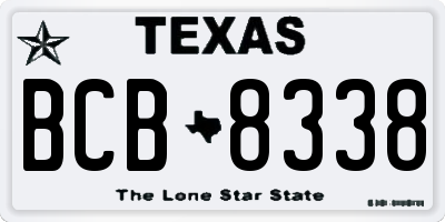 TX license plate BCB8338