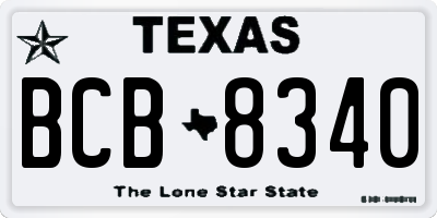 TX license plate BCB8340